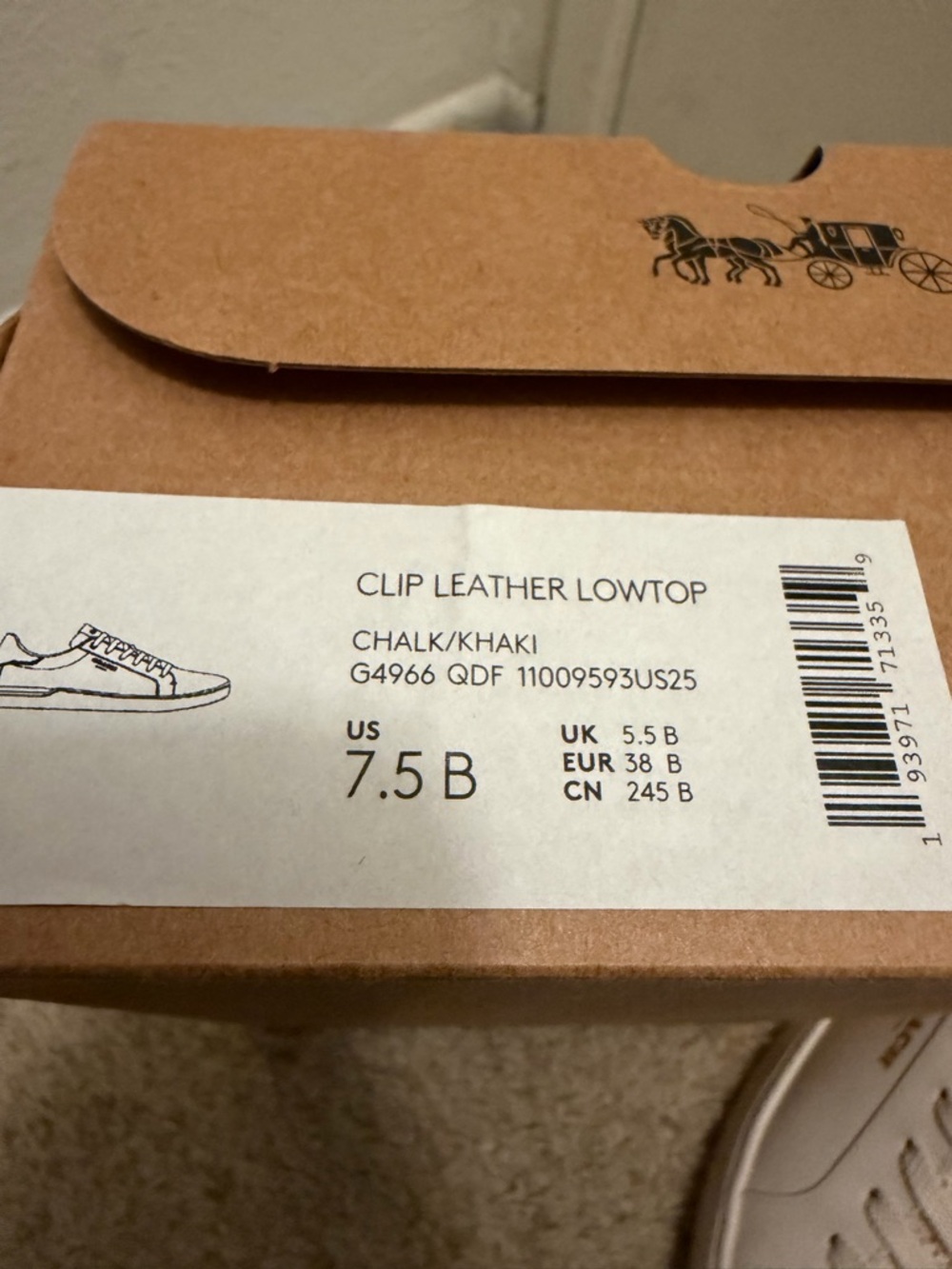 Clip Leather Lowtop women Sneakers - Chalk/Khaki